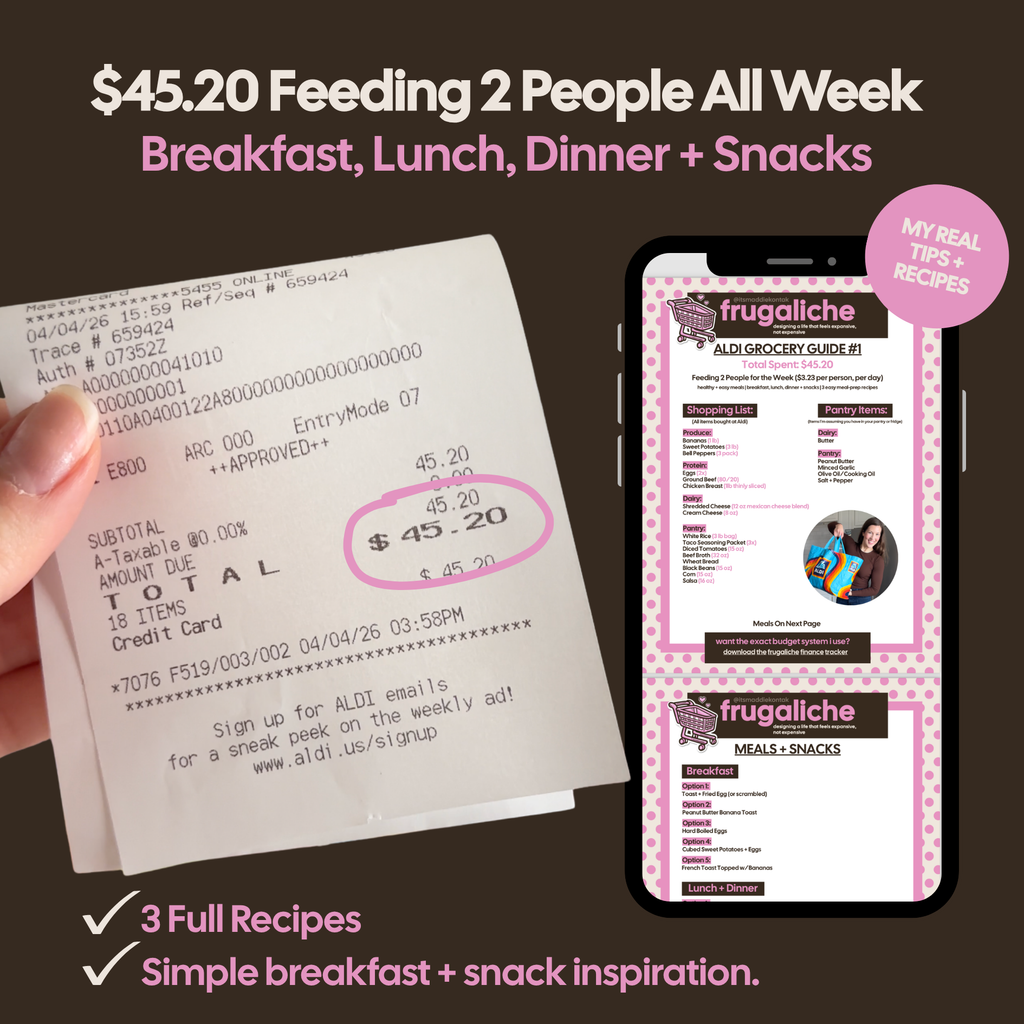 Frugaliche Aldi Grocery Guide #1 by @itsmaddiekontak [FREE DIGITAL DOWNLOAD]